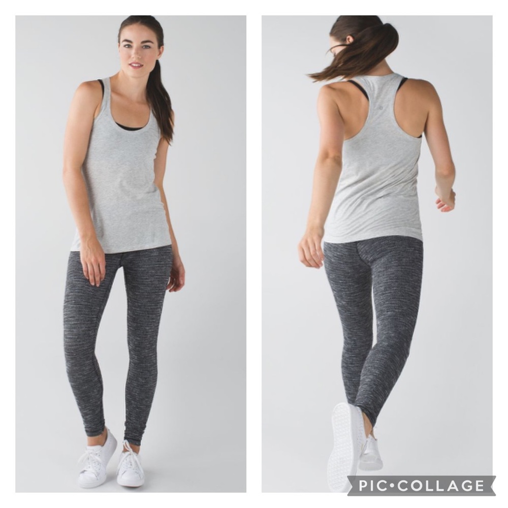 Lululemon Wunder Under Pant Hi-Rise Coco Pique Black White Full Length Luon Sz 4